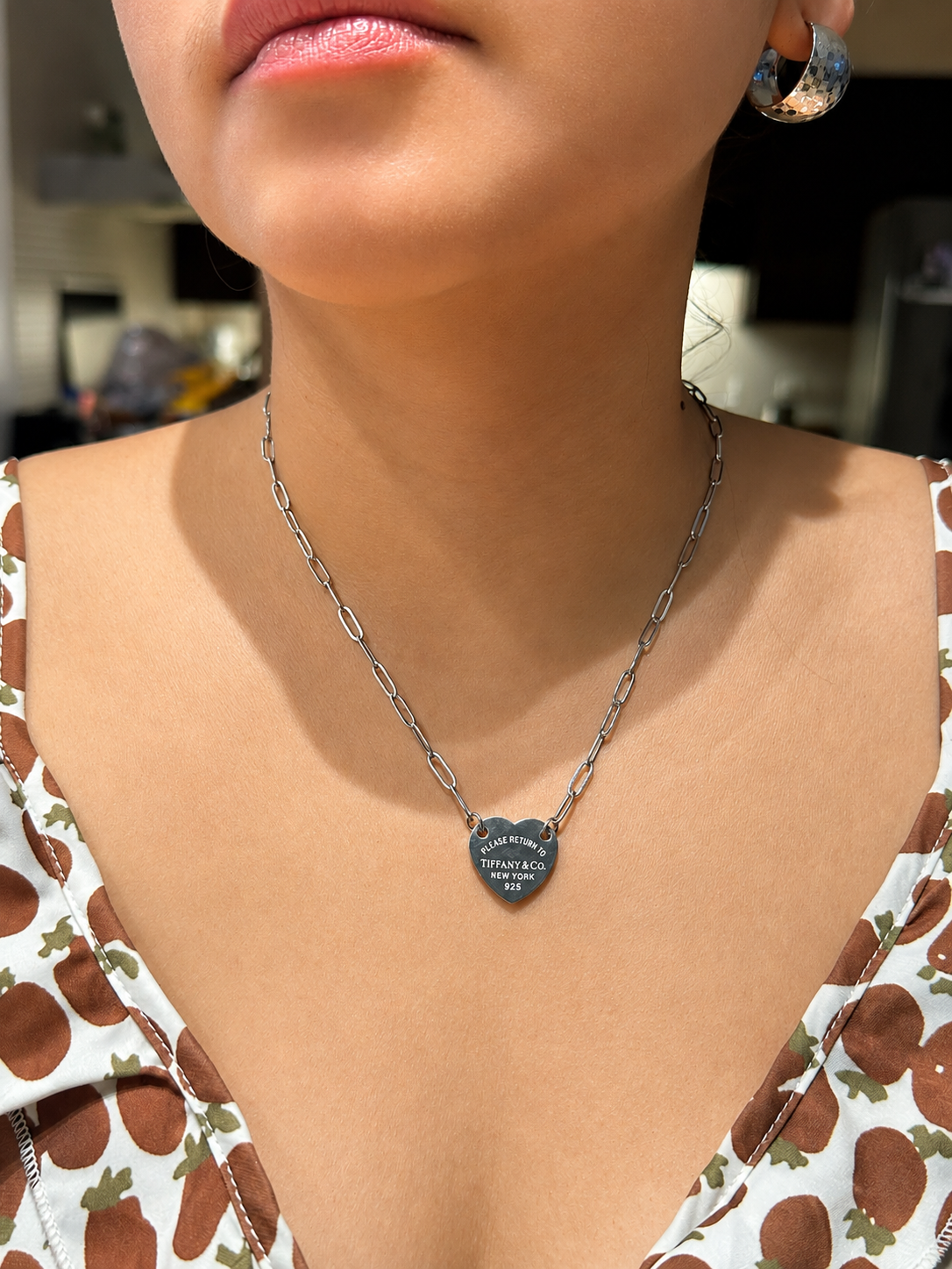 Classic Heart Tag Pendant Necklace | Stainless Steel Heart Charm Necklace