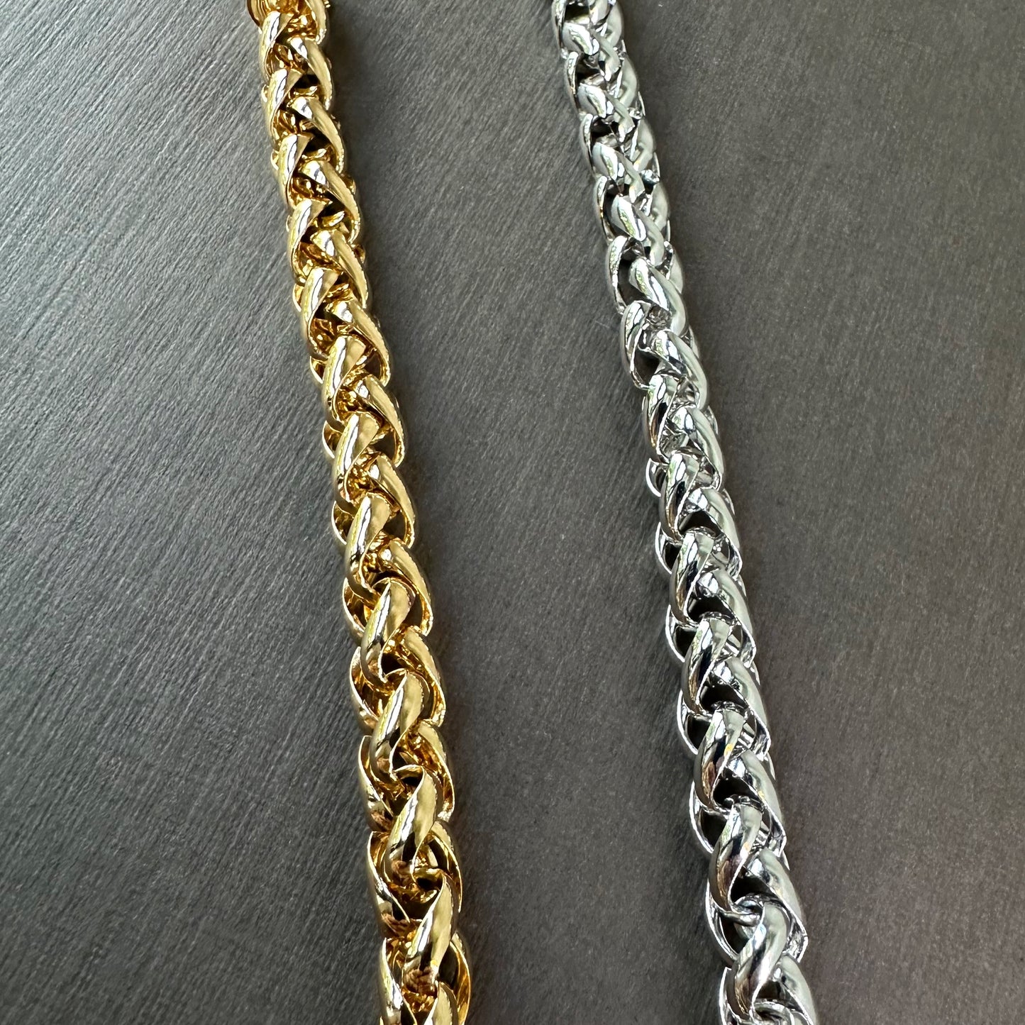 Chunky Woven Chain Bracelet in Whitegold Tone