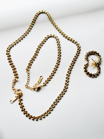 3-PC Set Golden Laurel in Stainless Steel