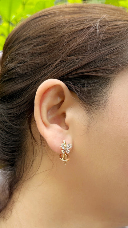 Elegant Gold-Coated Butterfly Earrings with Omega Back Lock