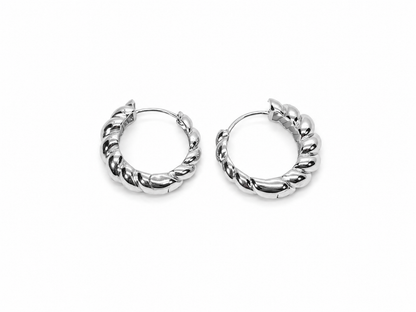 Twisted Rope Huggie Hoop Earrings