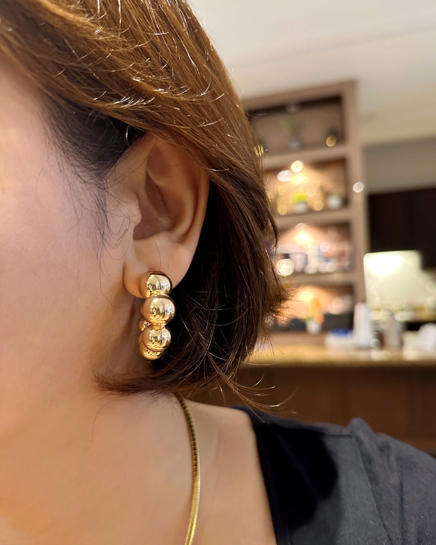 Chunky Statement Beaded Hoop Earrings