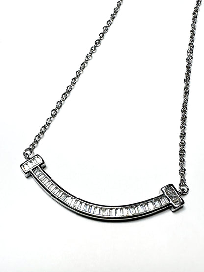 Curved Baguette Bar Necklace