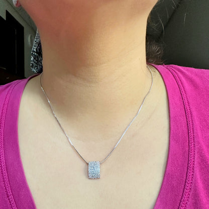 Boxy Illusion Set in Whitegold Tone