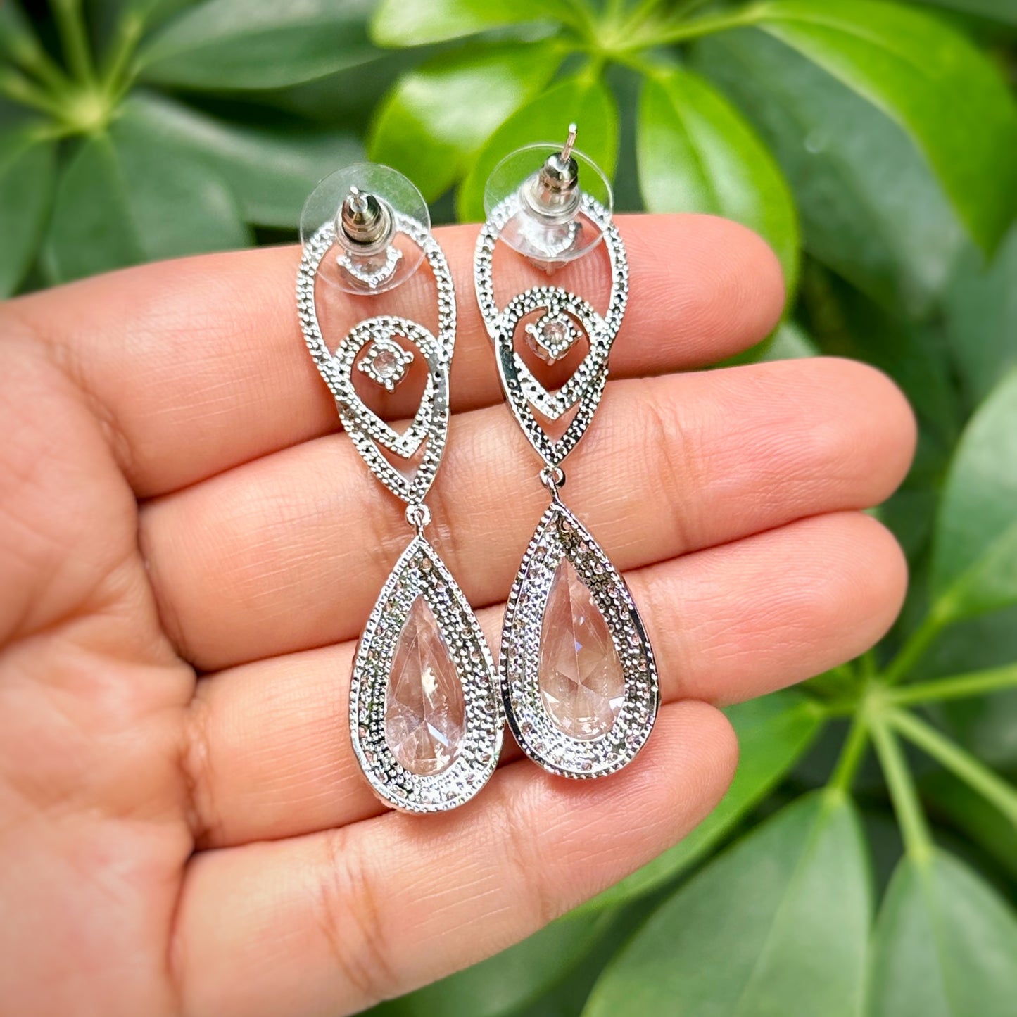 Radiant Teardrop Infinity Dangle Earrings