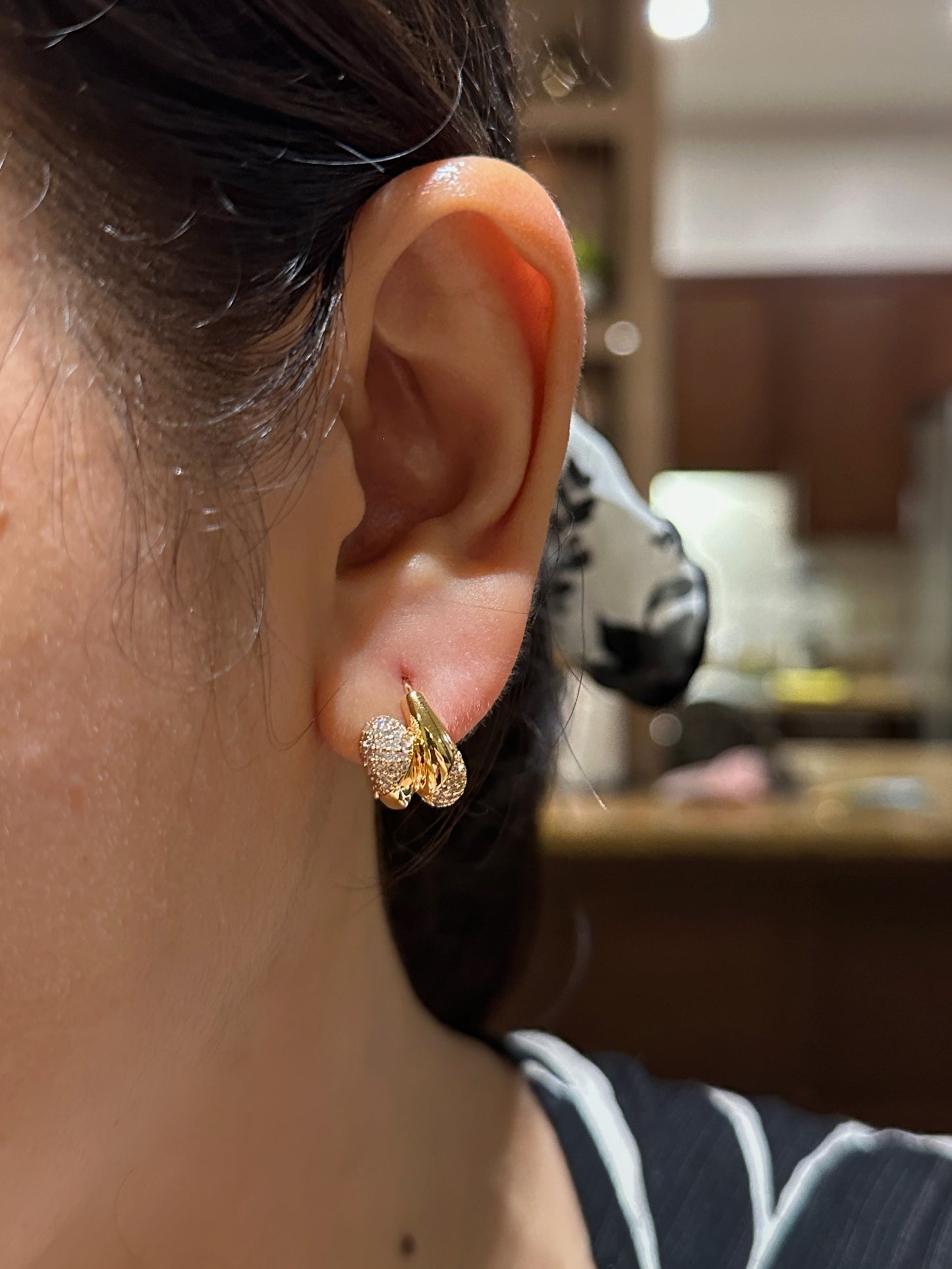 The Serpentina Pavé Huggies