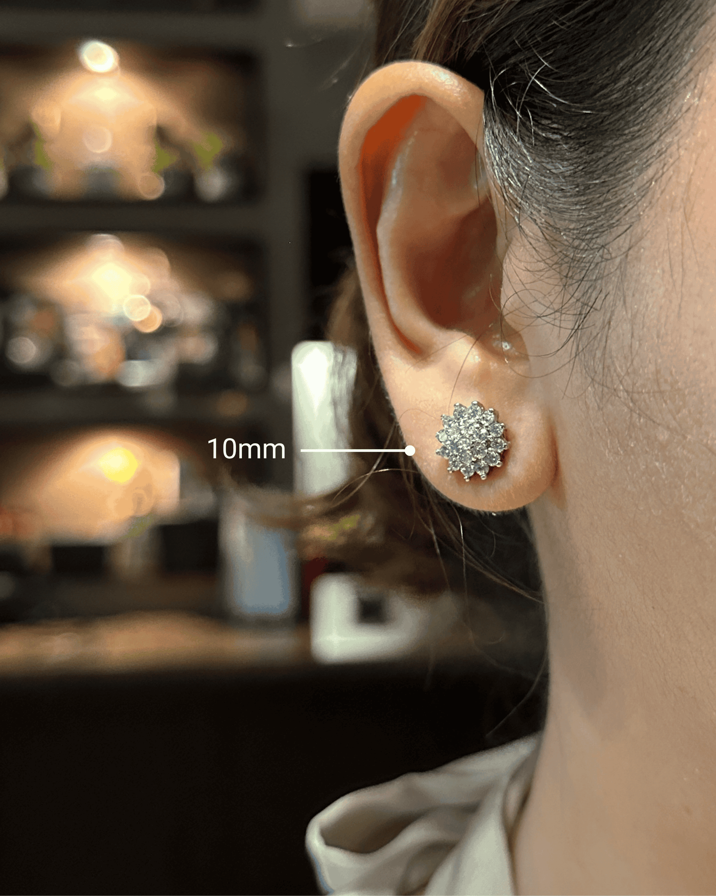 Rosy CZ Stud Earrings in 10mm
