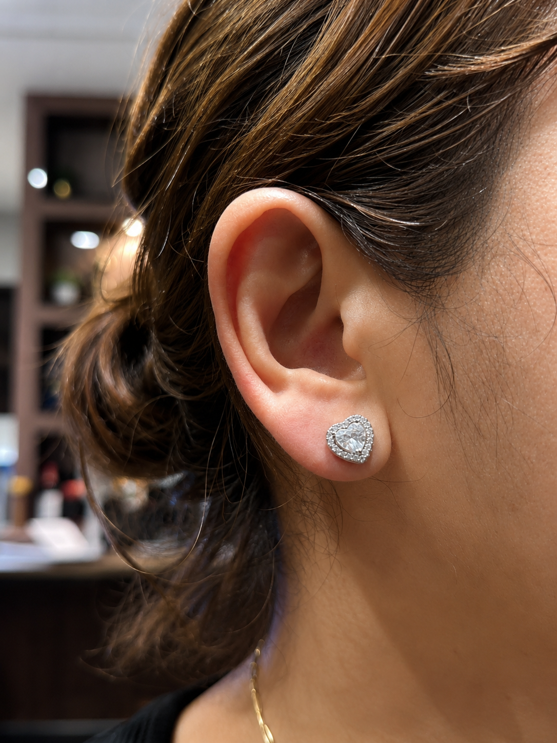 Classic Heart Halo Stud Earrings | Premium Zirconia Heart Earrings