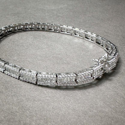 Diamond-Glow Double-Clasp Tennis Bracelet