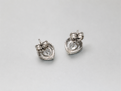 Classic Heart Halo Stud Earrings | Premium Zirconia Heart Earrings