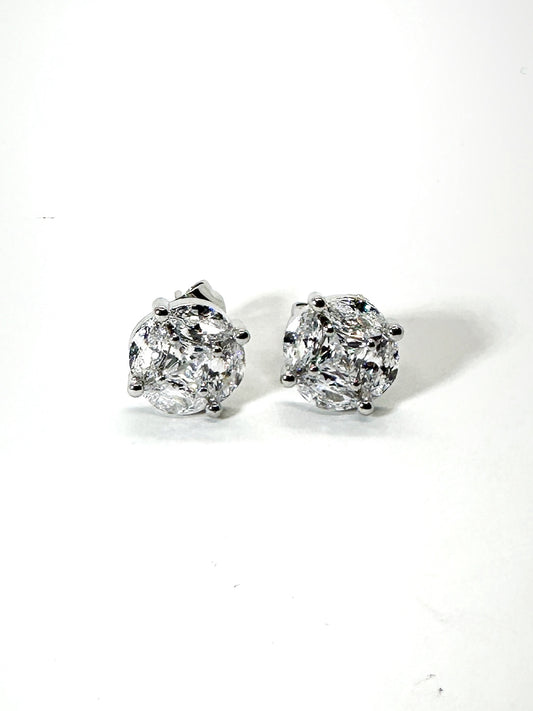 Classic Marquise Illusion Stud Earrings | Premium Zirconia