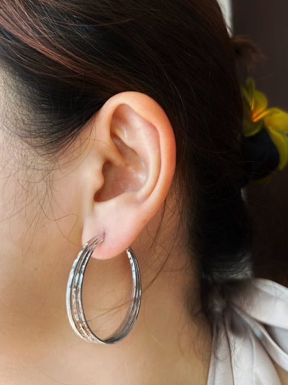 The Intreccio Hoops in White Gold Tone
