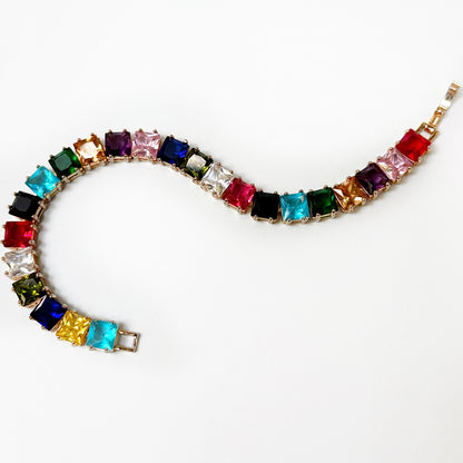 Multicolor Gemstone Tennis Bracelet