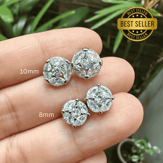 Classic Marquise Illusion Stud Earrings | 9mm | Premium Zirconia