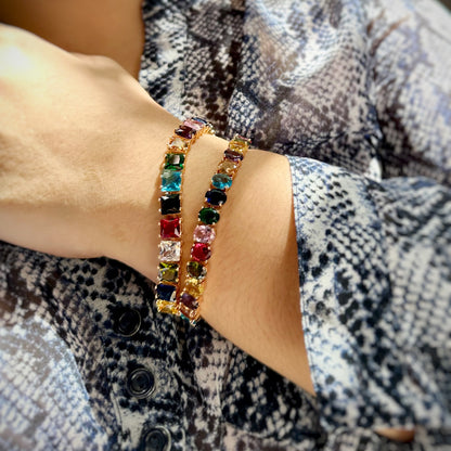 Multicolor Gemstone Tennis Bracelet