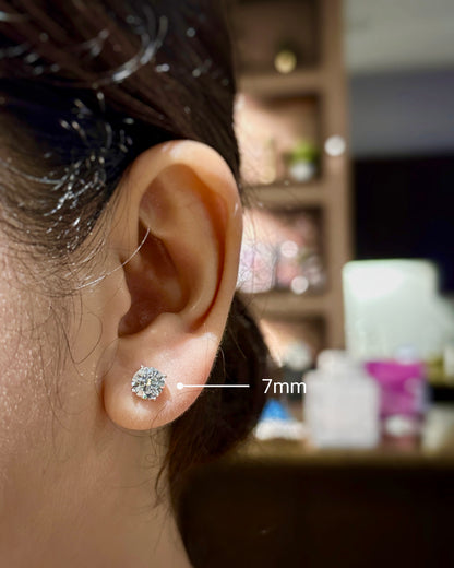 Classic Round Cut Brilliant Zirconia Stud Earrings