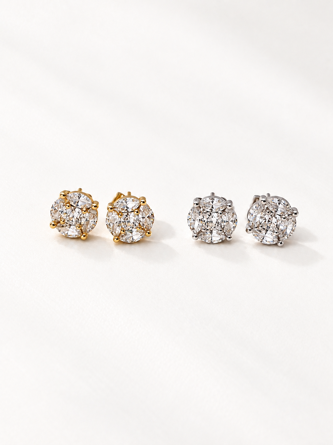 Classic Marquise Illusion Stud Earrings | Premium Zirconia