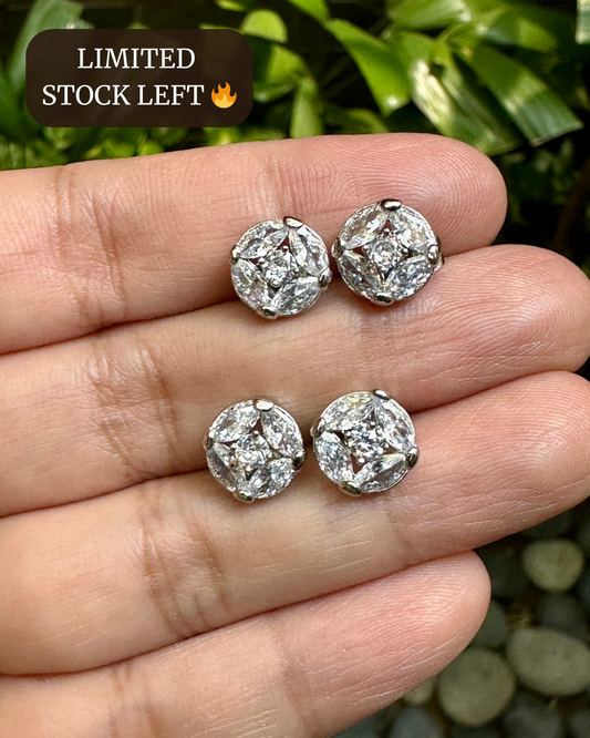 Classic Marquise Illusion Stud Earrings | 9mm | Premium Zirconia