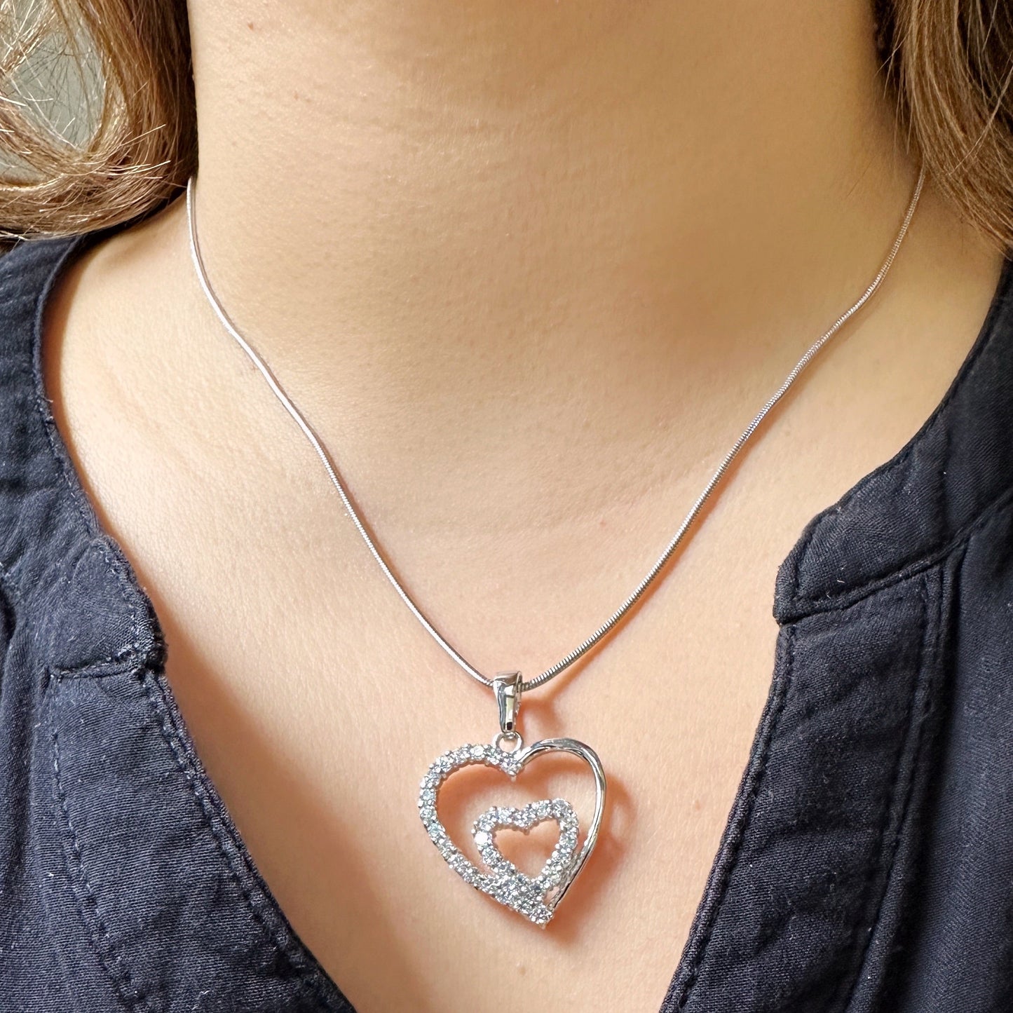 Valentine Special Heart On Heart Necklace