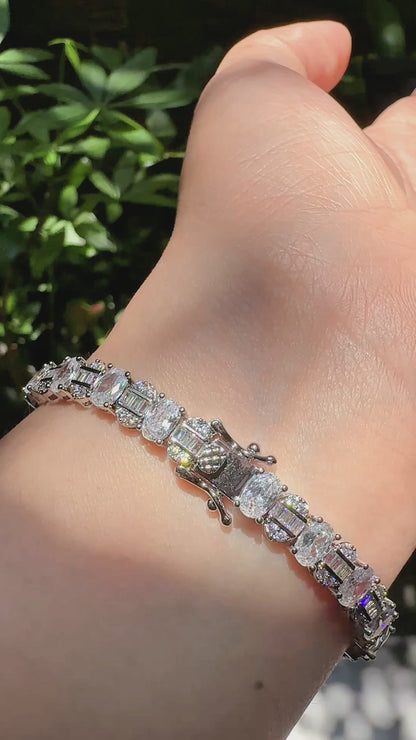 Celeste Oval-Cut Baguette Bracelet