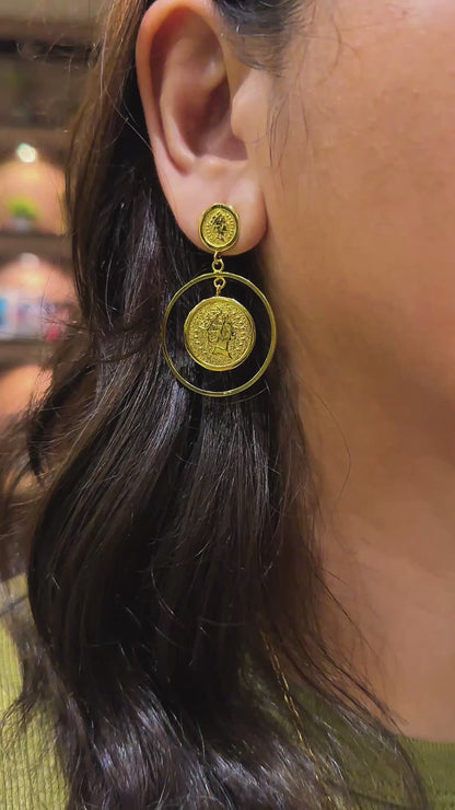 Queen Elizabeth Statement Drop Earrings in Stainless Steel