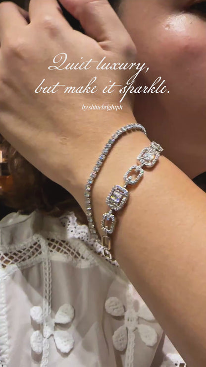 The Prism Link Tennis Bracelet in 14K White Gold Tone