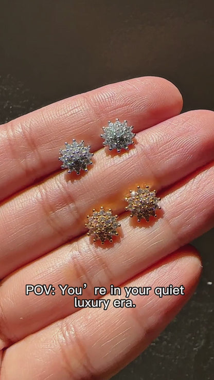 Rosy CZ Stud Earrings in 8mm