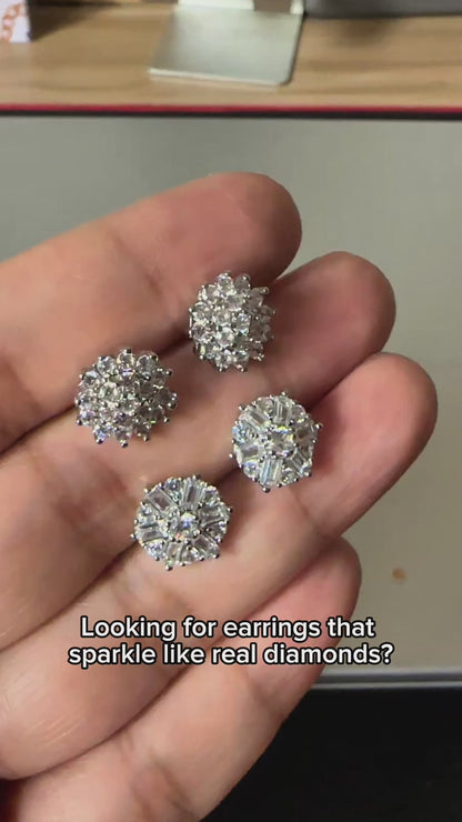 Rosy CZ Stud Earrings in 10mm