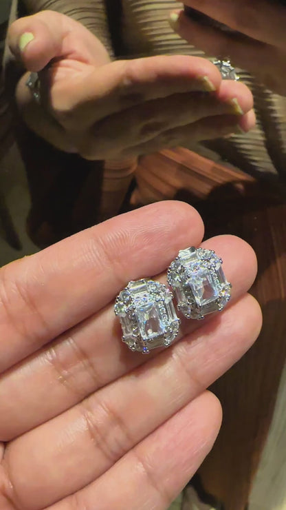 Classic Glam Emerald-Cut Statement Stud Earrings