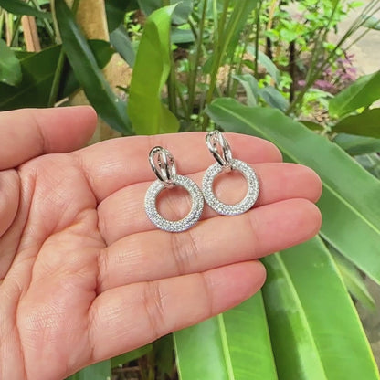 Sparkling Circle Drop Earrings