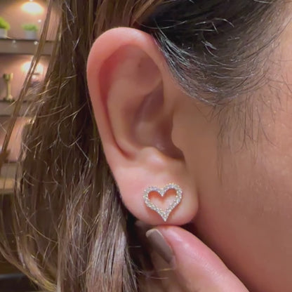 Flirty Open Heart Stud Earrings