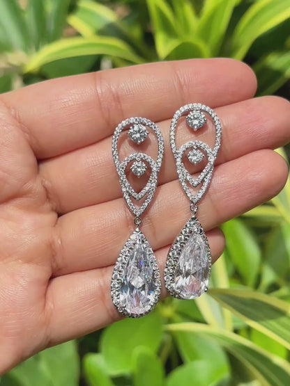 Radiant Teardrop Infinity Dangle Earrings