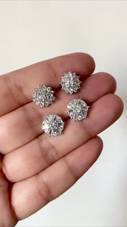 Snowflake Crystalline CLOY-Inspired Cluster Studs | 10mm | Premium Zirconia
