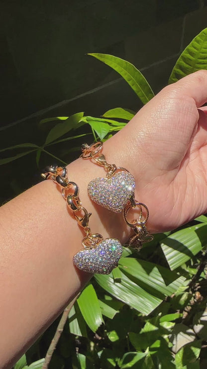 Heart of Gold Sparkling Charm Bracelet