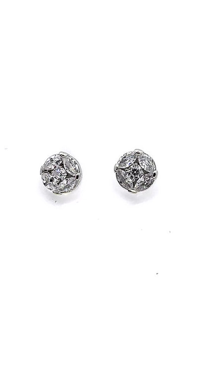 Classic Marquise Illusion Stud Earrings | 9mm | Premium Zirconia