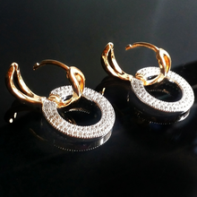 Load image into Gallery viewer, Two-Tone Eternity Dangling Earrings
