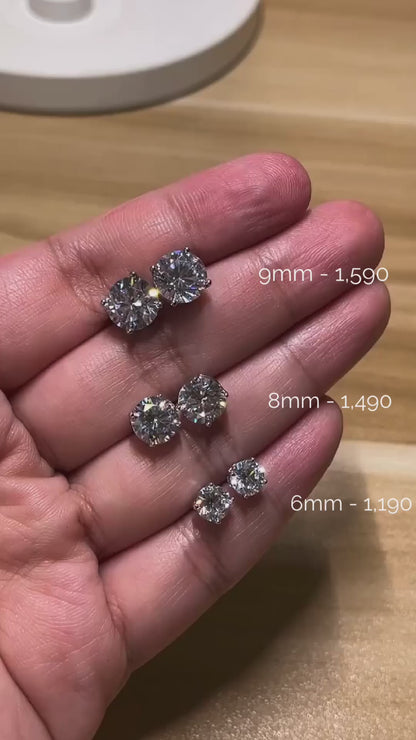 Classic Round Cut Brilliant Zirconia Stud Earrings