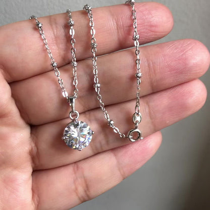 Classic Round Cut Stone Necklace