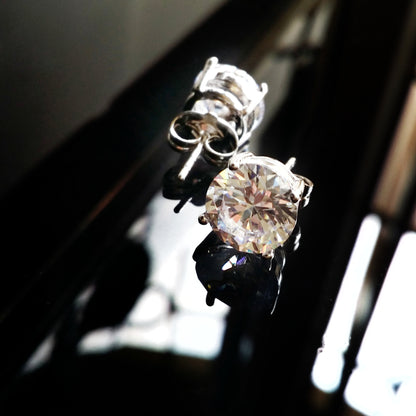 Classic Round Cut Brilliant Zirconia Stud Earrings