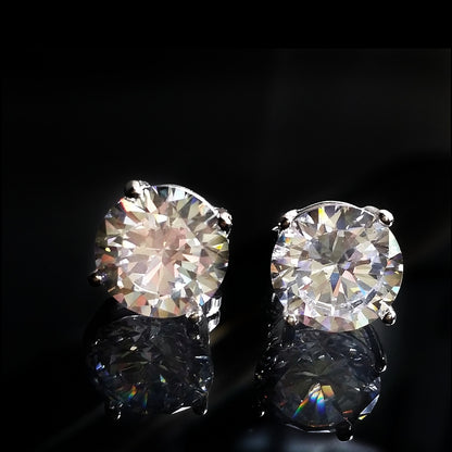 Classic Round Cut Brilliant Zirconia Stud Earrings