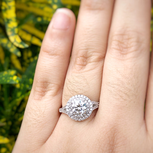 Double Halo Classic Round Cut Ring