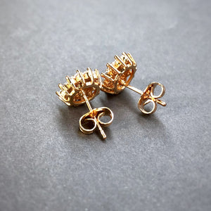 Rosy Studs (12mm) in Gold Tone