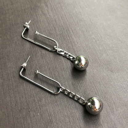 European Style Clip & Chain Drop Earrings