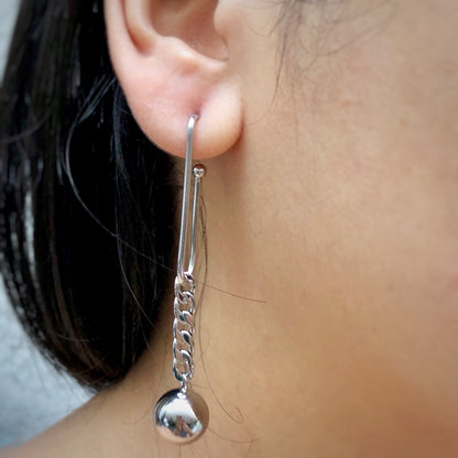 European Style Clip & Chain Drop Earrings