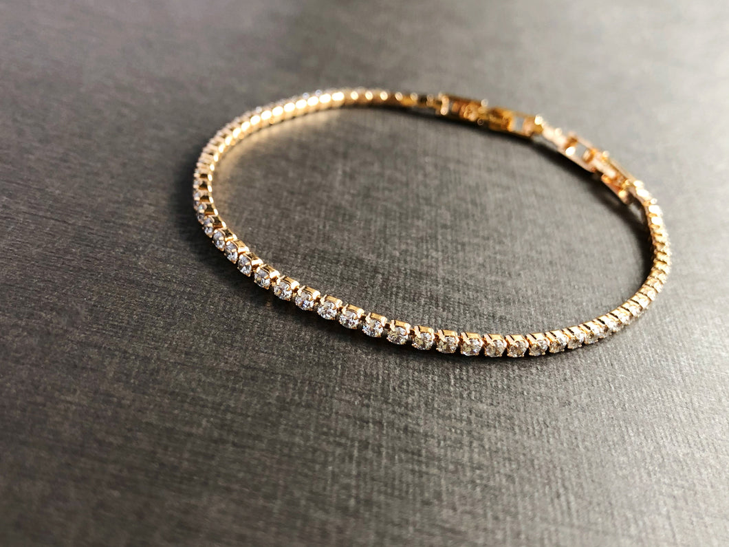 Super Petite Tennis Bracelet in Gold Tone