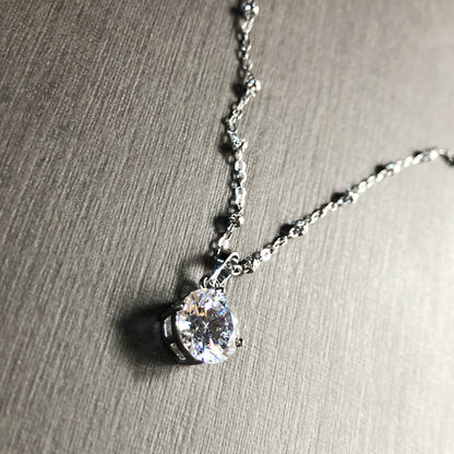 Classic Round Cut Stone Necklace