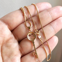 Load image into Gallery viewer, Clover Cut-Out Key Necklace
