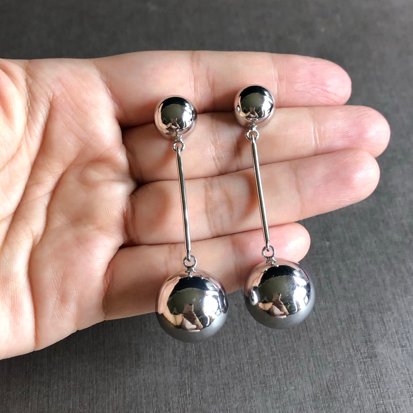 Solid Sphere Drop Earrings