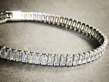 Load image into Gallery viewer, Classic Emerald Cut Tennis Bracelet in Whitegold Tone
