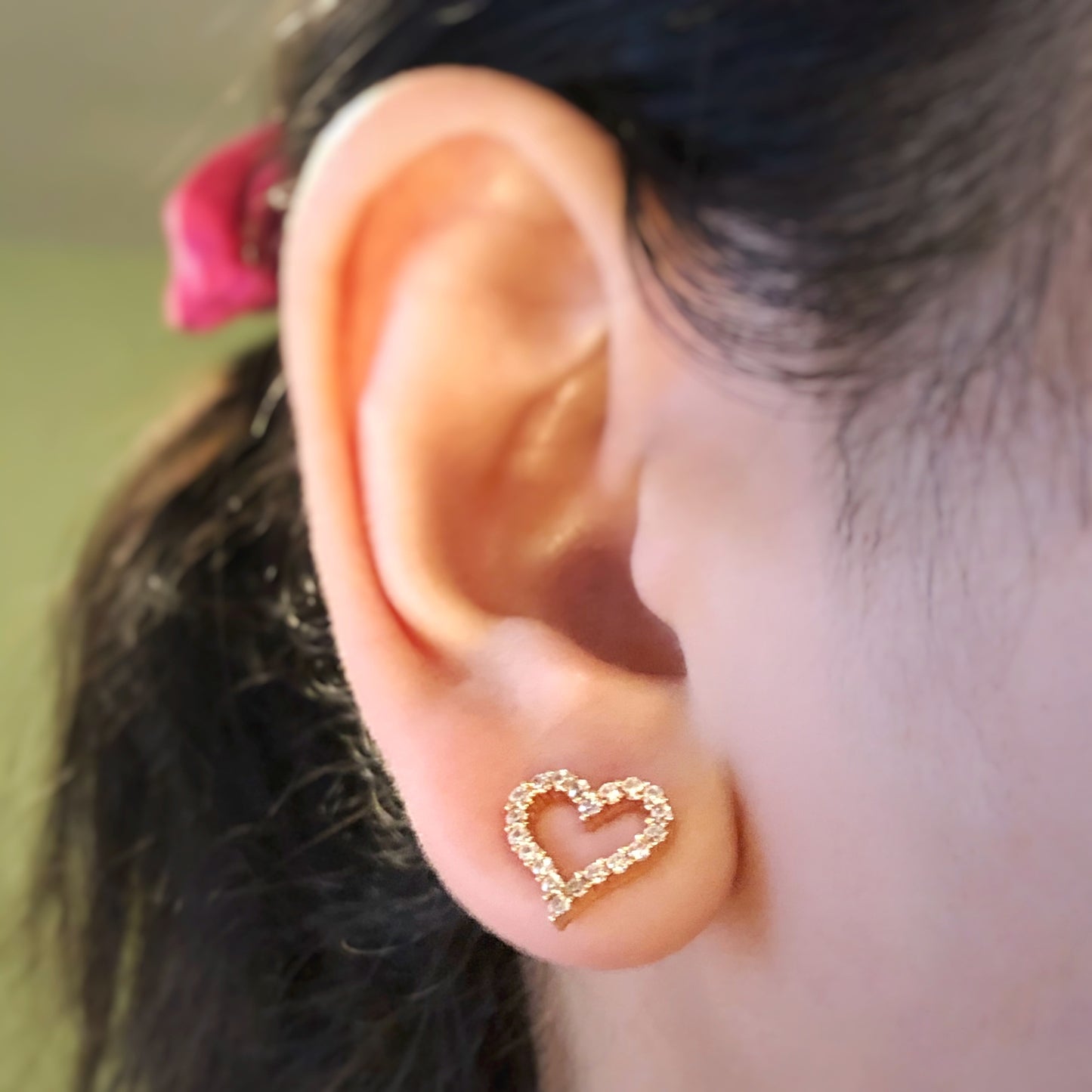Flirty Open Heart Stud Earrings